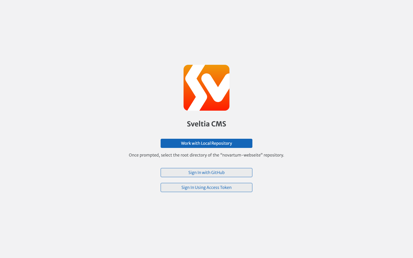 Sveltia CMS Login