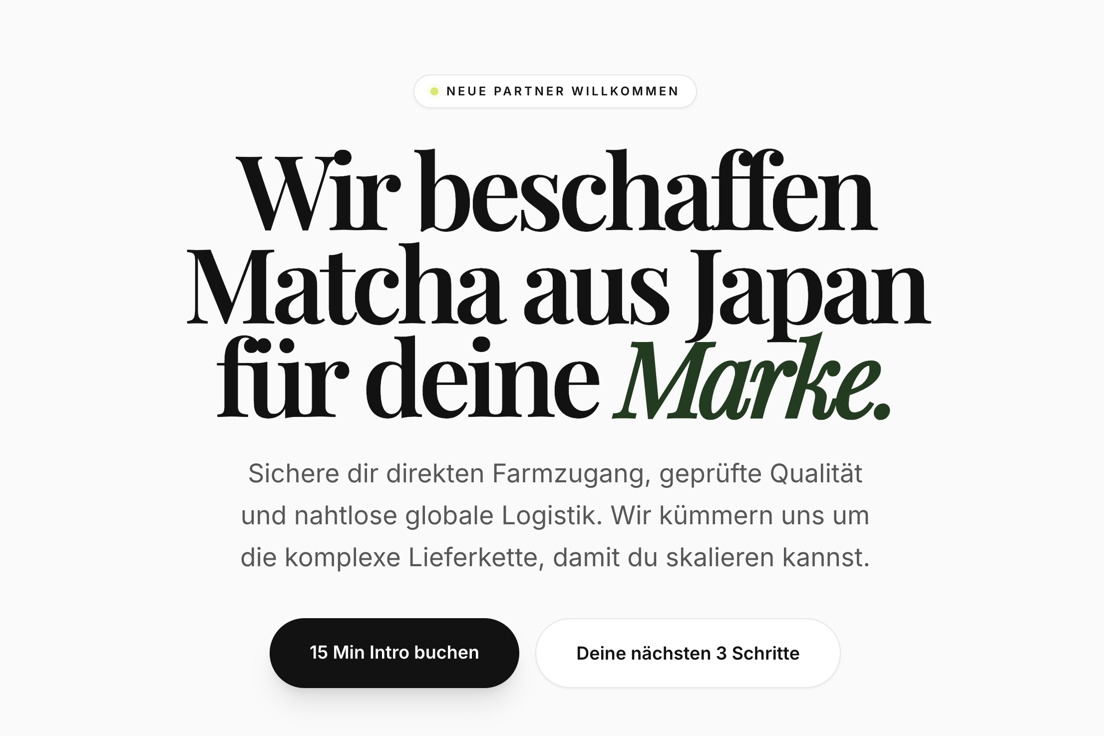 Screenshot der Website matcha-sourcing.com