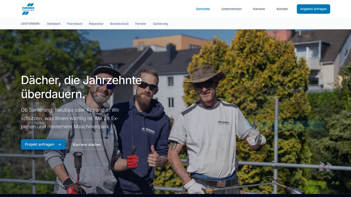 Startseite der Website ivangs.de