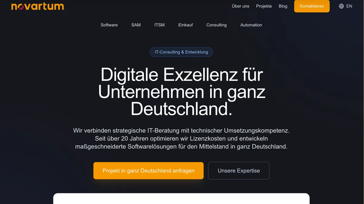 Startseite der Website novartum.de
